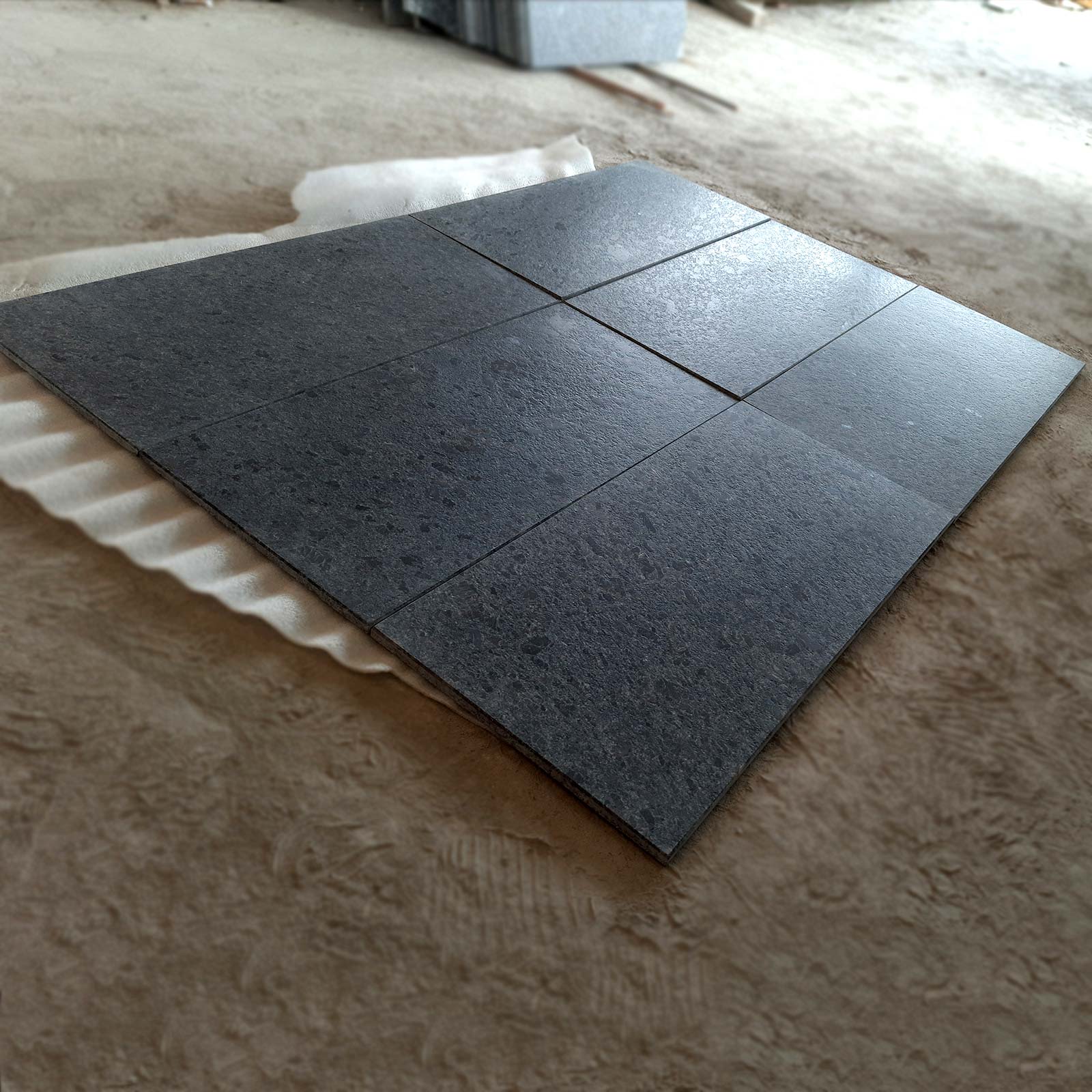 Steel grey granite tiles